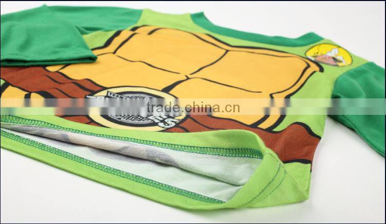 green turtle Winter Fleece two piece children pajamas