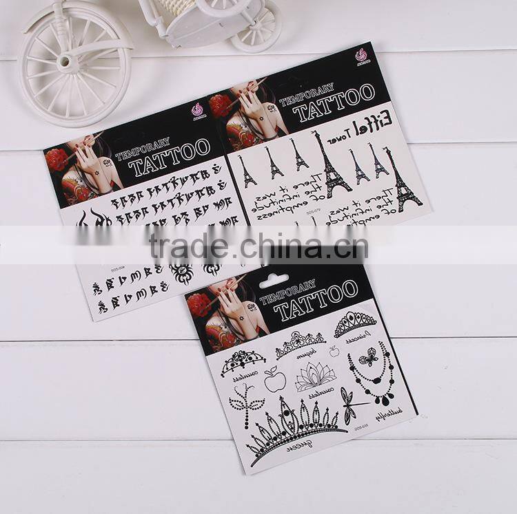 Different flower shapes sticker waterproof tattoo sticker enviroment protection non-toxic