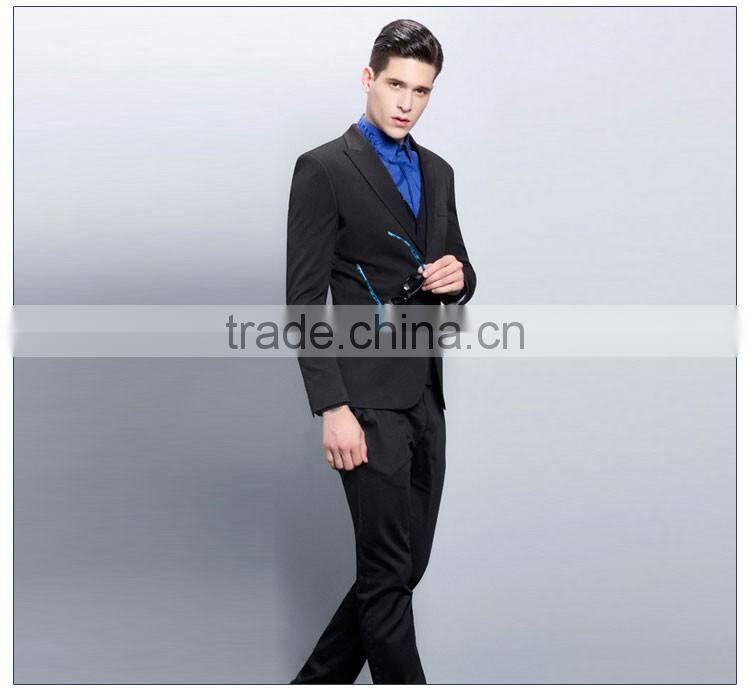 Custom Men's Wool Three Pieces Suit Of Korean Tuxedo For Men