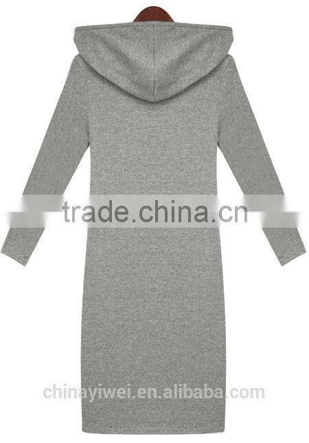 Long style 3/4 sleeve hoodies