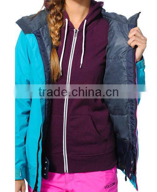 OEM New Cotton Women's Panorama Teal Snowboard Jacket 2014