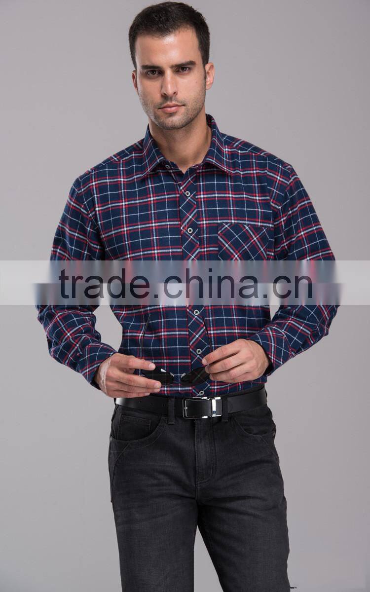 Bulk wholesale plaid flannel shirt European & America style with competitive price