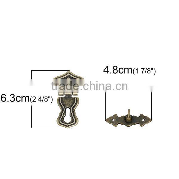 Zinc Based Alloy & Iron Based Alloy Case Locks Antique Bronze 6.3cm x3.9cm 4.8cm x1.6cm