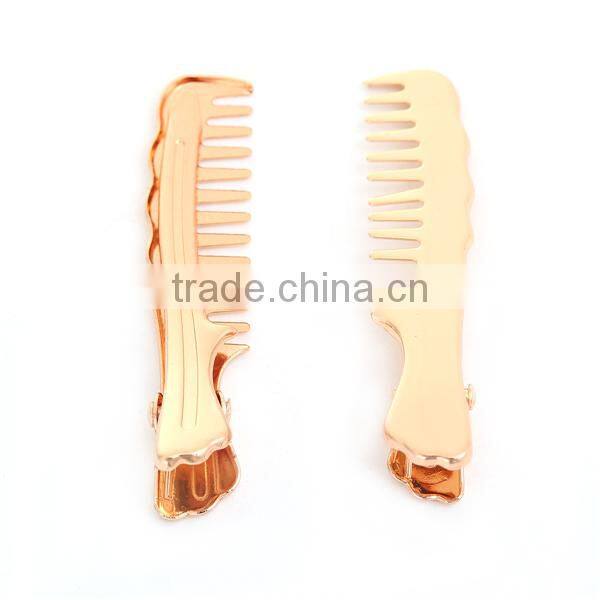 Iron Based Alloy Hair Clips Findings Comb Gold Plated