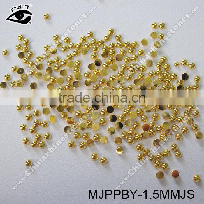 Metal Dome Studs Half Round Studs 1.5MM Gold Round Beads for Nail Art