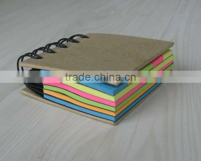 Mini spiral notebook with colorful noteflags