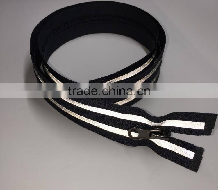 Cheap EN471glow in the dark waterproof reflective nylon zipper for sweater