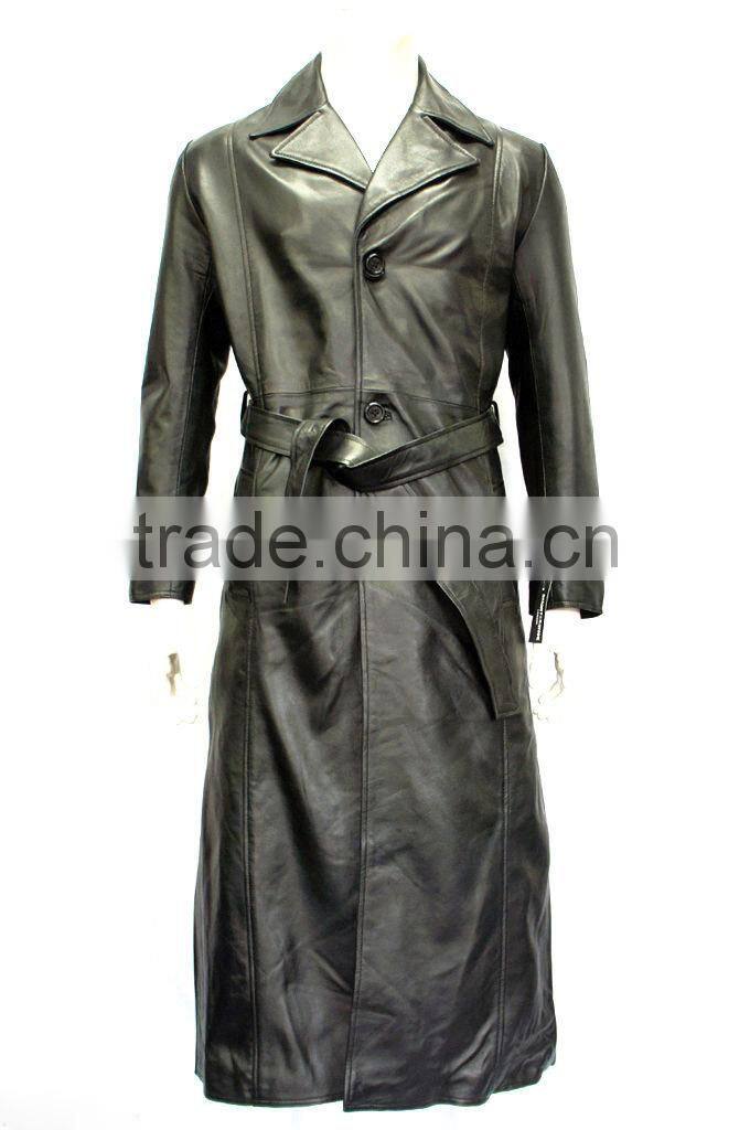 Men Leather Long Coat
