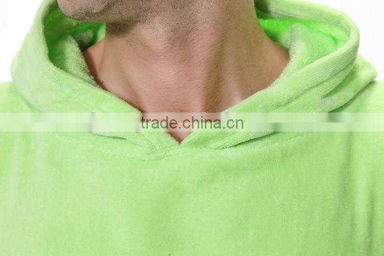 Wholesale unisex cotton terry green poncho