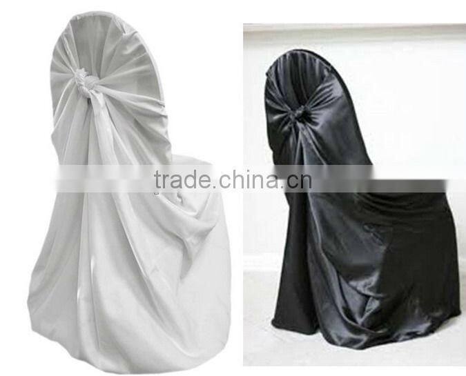 Self-tie satin chair cover universal satin chair cover polyester bang chair cover suit for all kinds chair