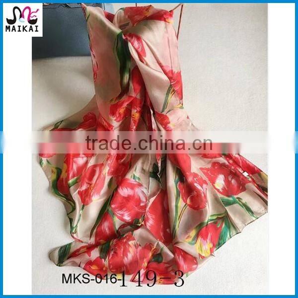 European hot selling printing silk summer fashion beach scarf