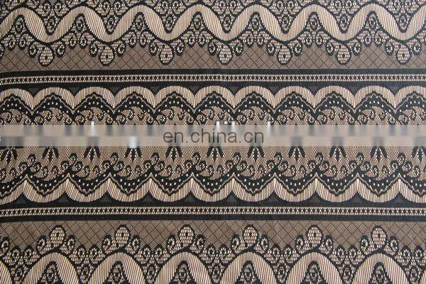 Knit polyester with flower pattern lace coated