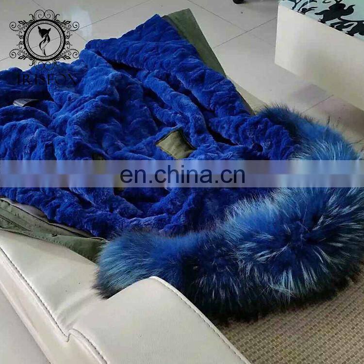 high-end Italy style super big fur hood military long fur parka jacket