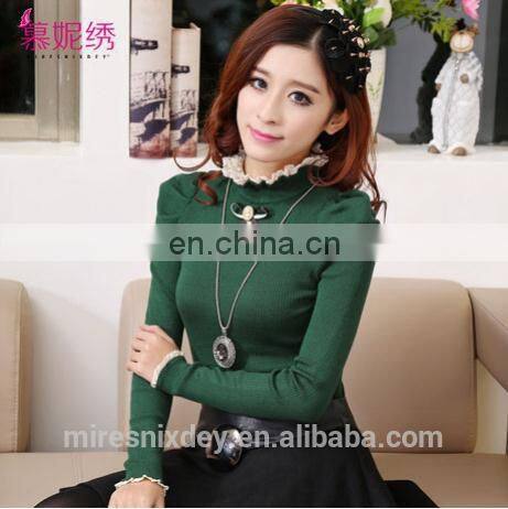 fashion korean style pure color lace sweater