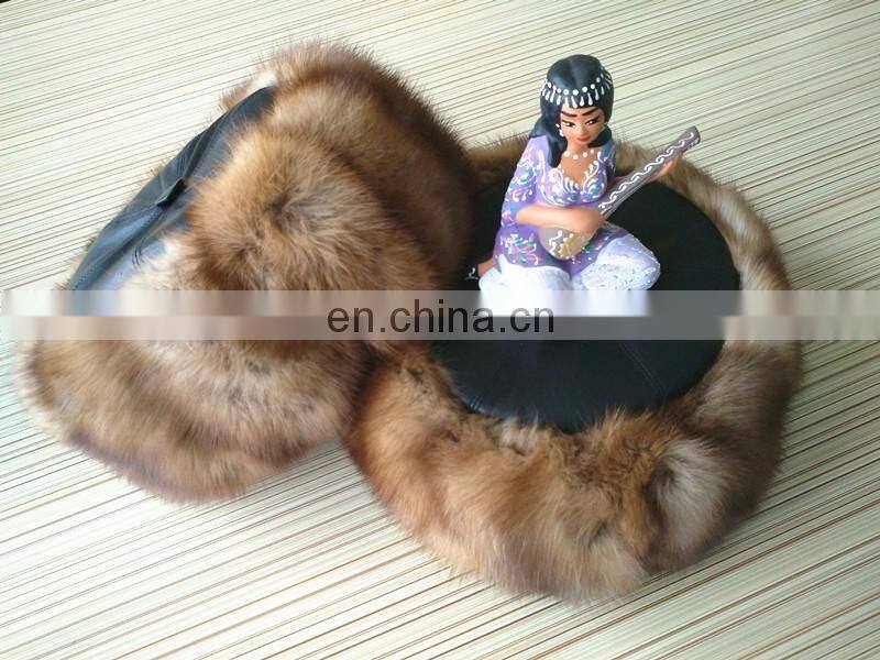 Musquash round fur hat flatcap with Russian style