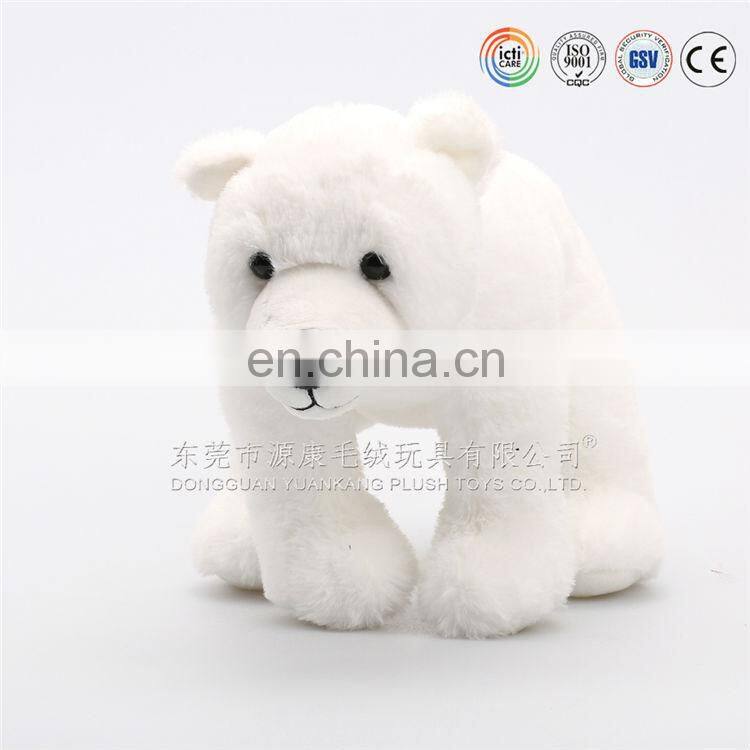 OEM/ Custom design super soft Velboa material stuffed white polar bear with scarf