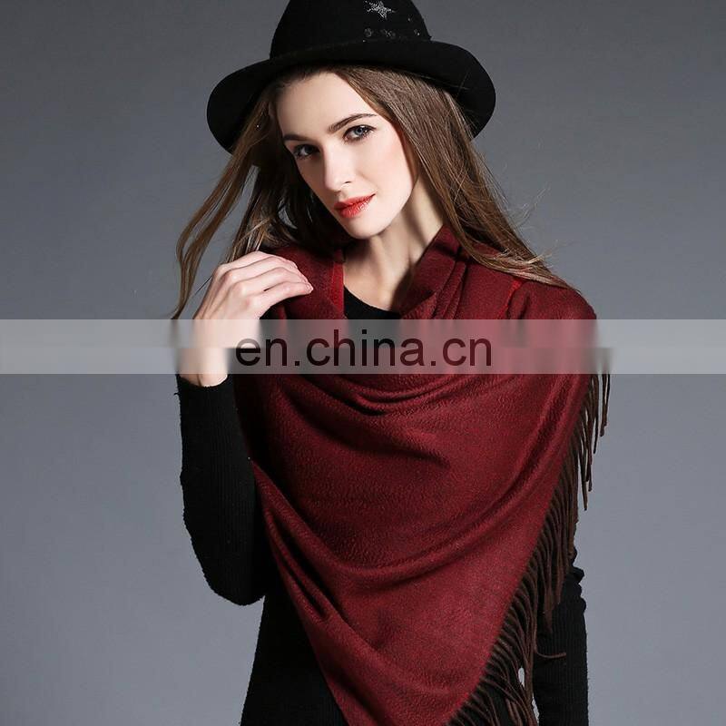 Pure Color Cashmere Shawl for Women