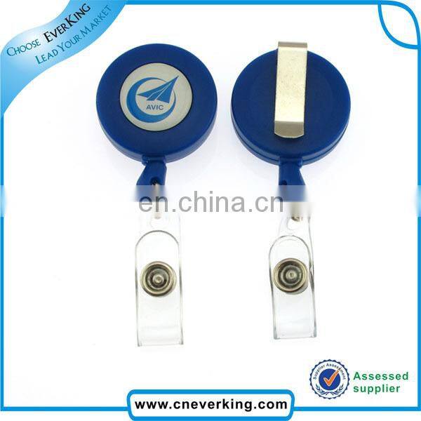 Custom shaped abs and zinc alloy badge reel for promotion