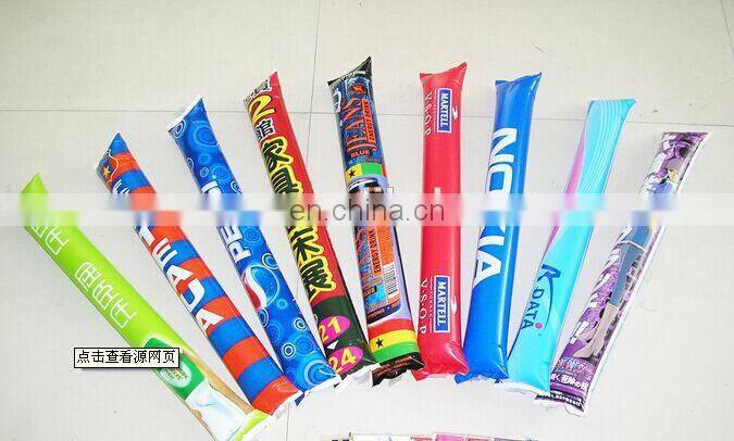 Custom Printed inflatable balloon cheering stick with custom logo,Inflatable hand clapper stick , sport balloon cheering stick