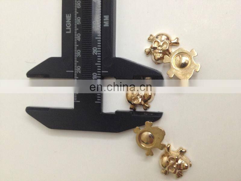 hot sell punk ccb skull studs glue on clothing bags garment accessories