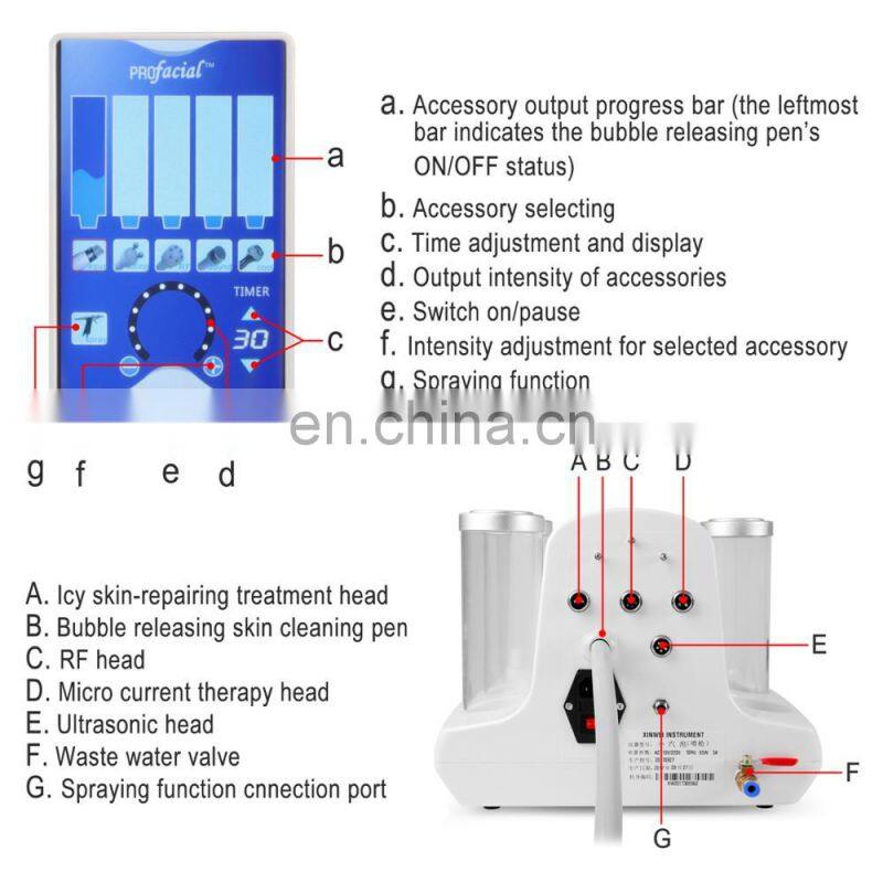7In1 Skin Rejuvenation Rf Microdermabrasion Meso Gun Oxygen Bubble Machine