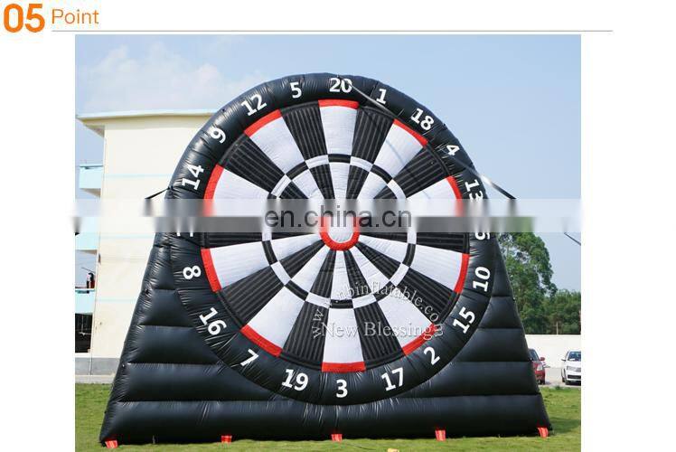 Factory inflatable soccer dart board game, cheap inflatable foot dart game with 5 balls