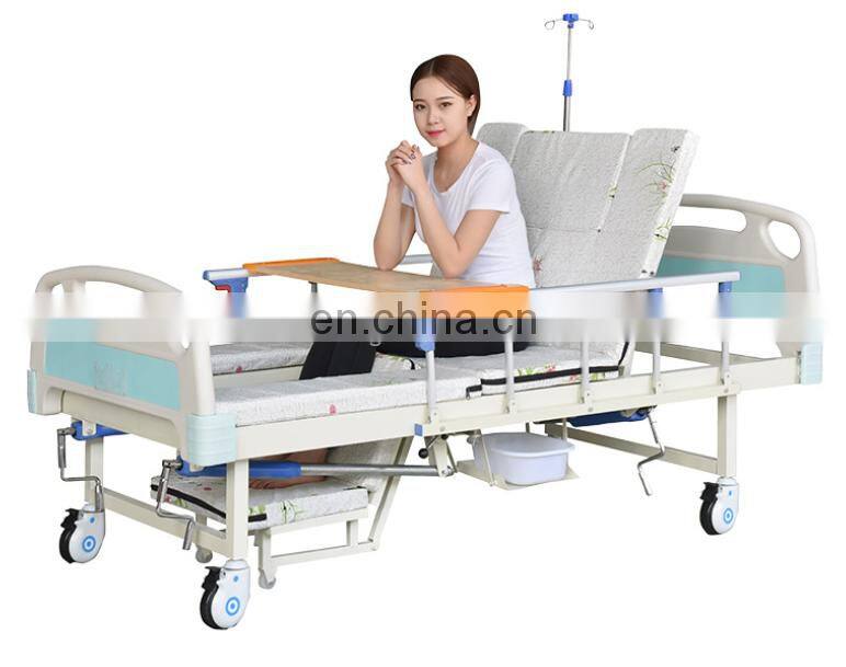 Foldable medical 2 function manual medical hospital bed with good price