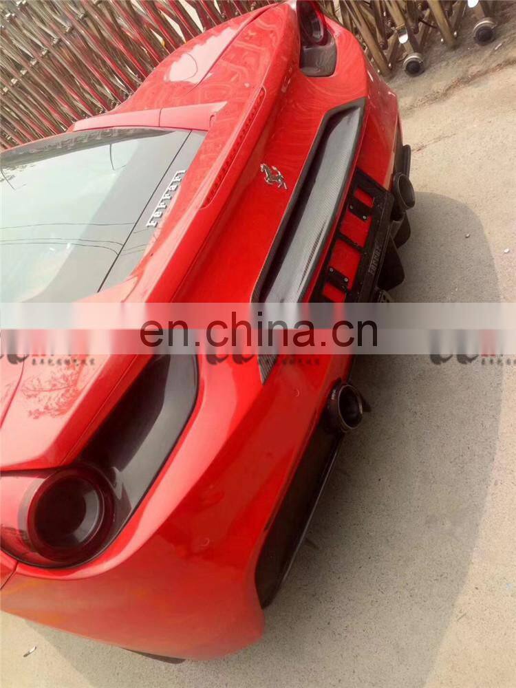 Beautiful carbon fiber material body kit for Ferrari 488 GTB in novitec style front lip rear lip side skirts fender wing spoiler