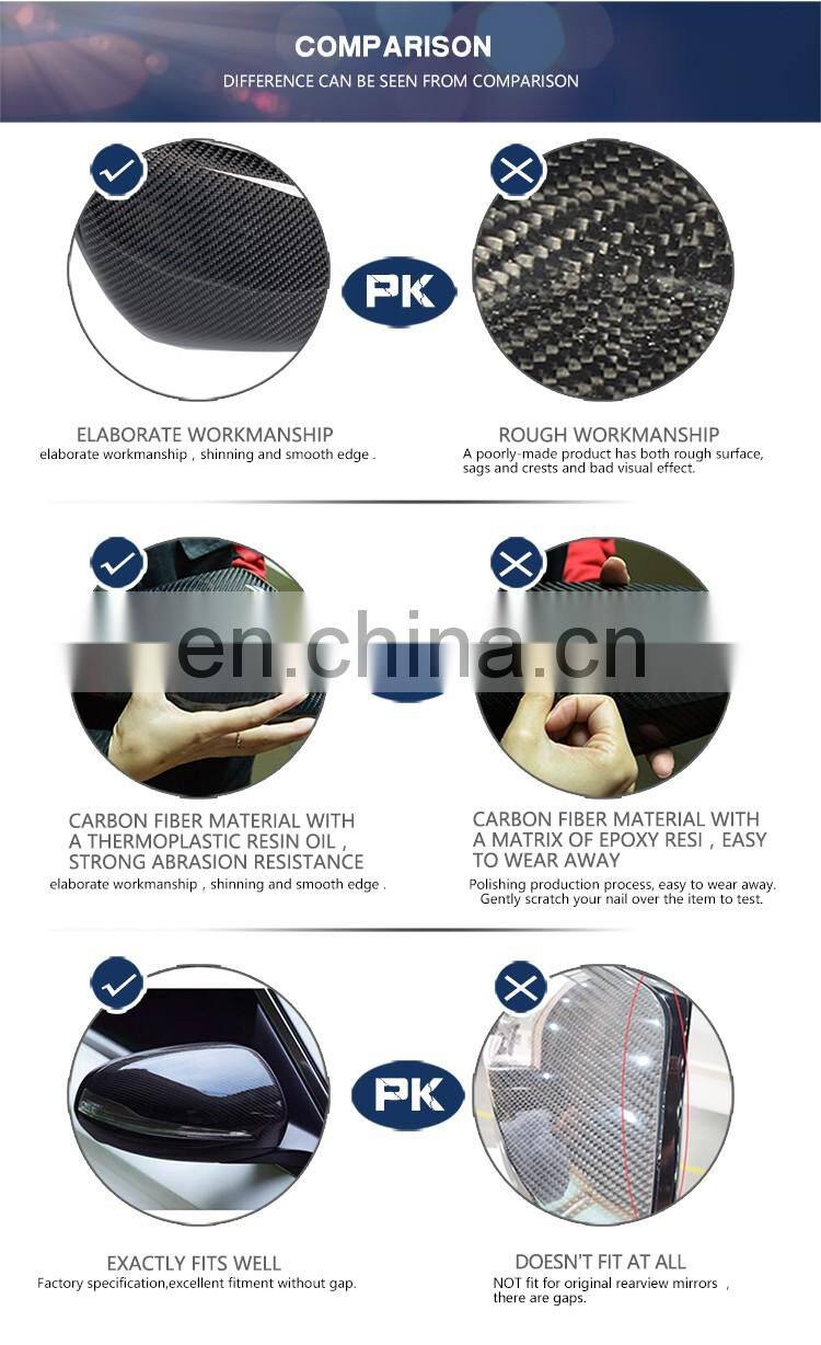 Replacement Carbon Side Door Mirror Covers Cap for Mercedes W205 LHD 14-15