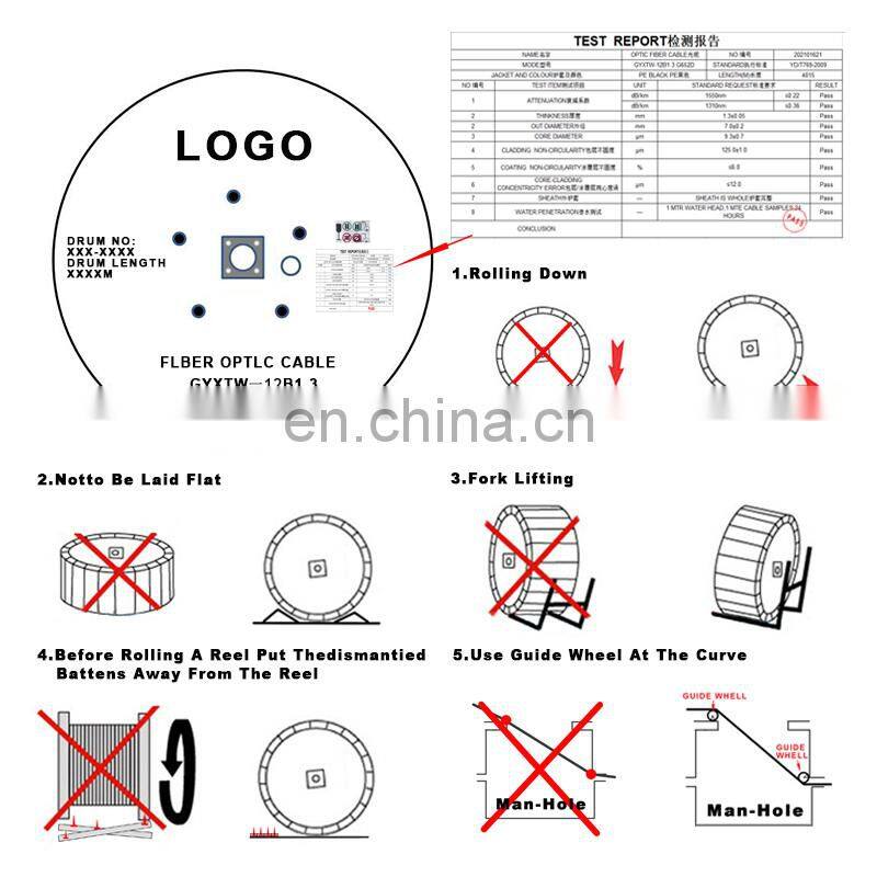 Aerial Armoured  Gyxtw 1km Price Single Mode 12 Core Outdoor Fiber Optic Cable