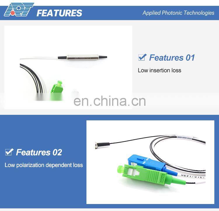 Factory Supply WDM 1310 / 1490 / 1550nm Fiber Optic Coupler, Optical Fiber Splitter Loss