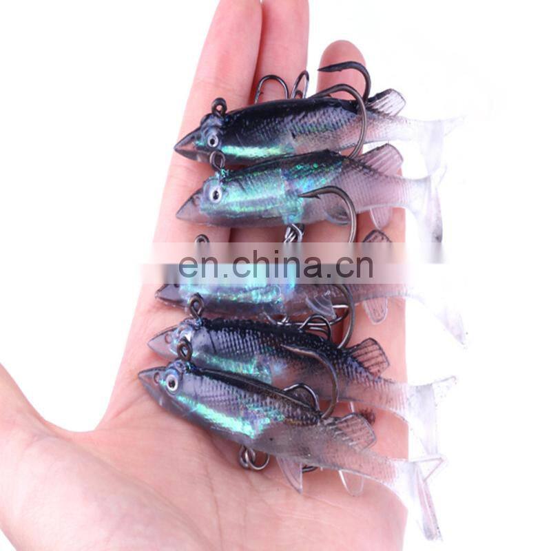 Amazon 5pcs/bag Soft Fish 80mm 11g Artificial Plastic Fishing Lure Plastic Paddle Soft Fish With Hook