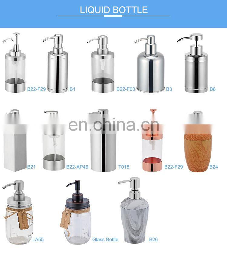 250ml 500ml Bathroom Aluminum Bottle Airless Spray Pump Amber Soap Glass Bottle With 28mm Cosmetic Lotion Pump