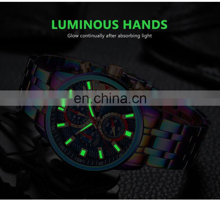 Mini Focus MF0352G Big Screen Chronograph Quartz Watches Luxury Water Proof Mens Watch Gift Set