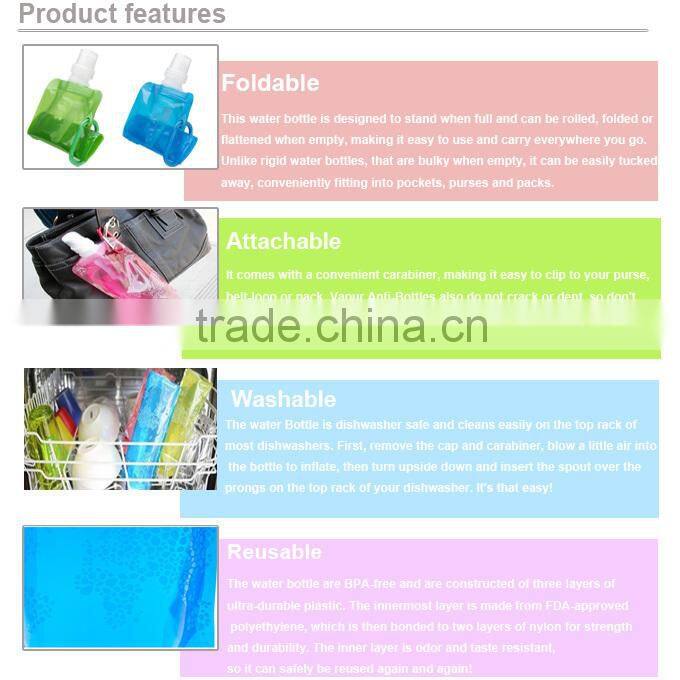 Latest design for 2015 foldable water bottle