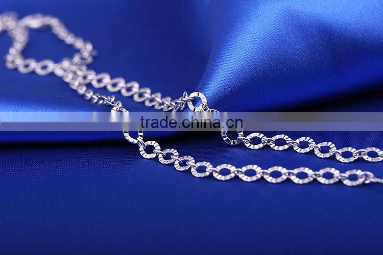 2015 fashion rhodium plated dimond cut chain necklace jewelry accessories