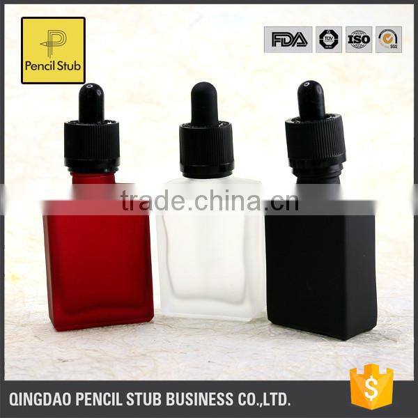 glass bottle manufacturer 30ml black glass bottle with dropper with childproof evident cap square red clear amber dropper bottle