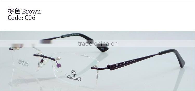Semi-rimless half titanium wholesale high quality fashion spectacle frame for men