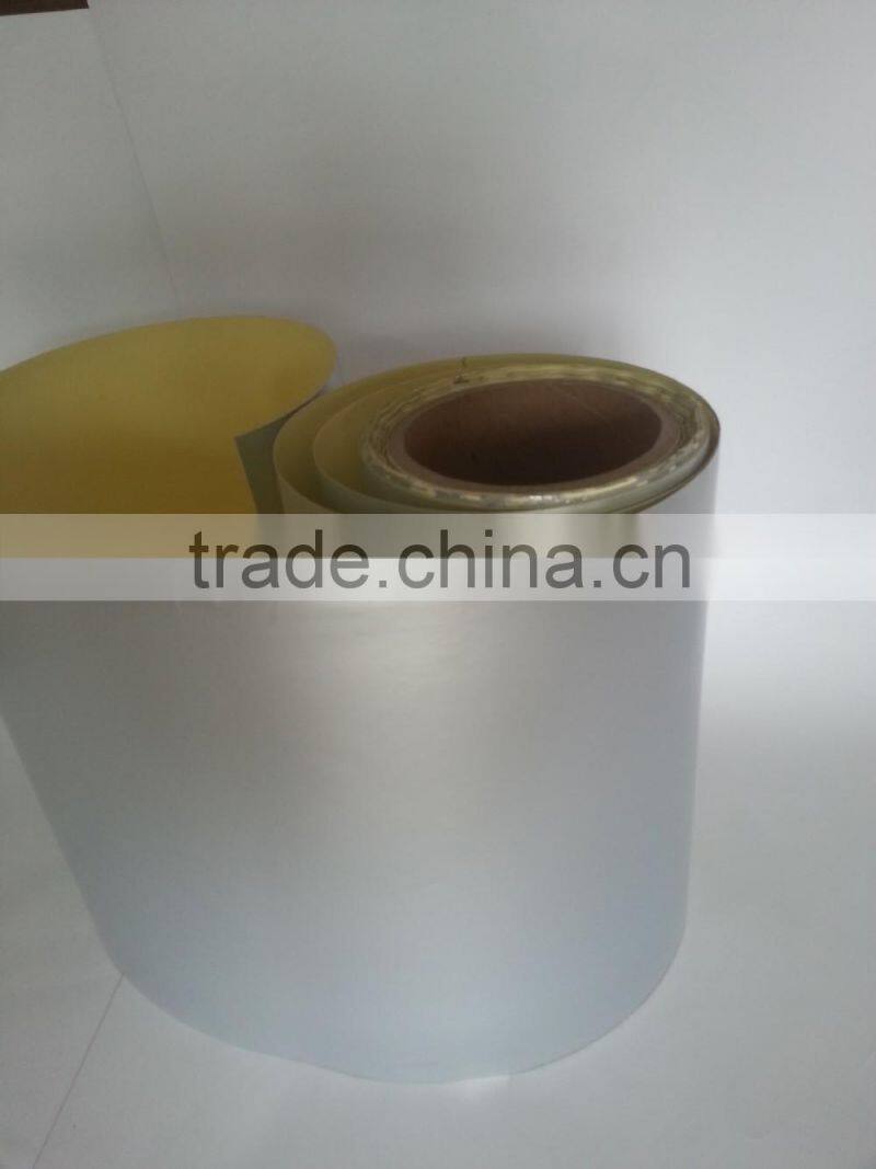 25micron PET matt silver/gold self adhesive sticker/paper