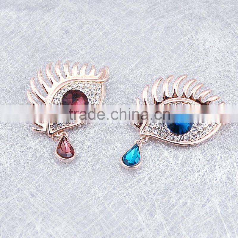 2015 Newest Design Weeping Eyes Crystal Angel Tears Brooch Charming Brooch