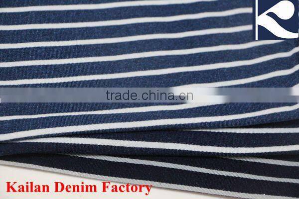 Wholesale 170 gsm Stripe Jersey Knitted Denim Fabric