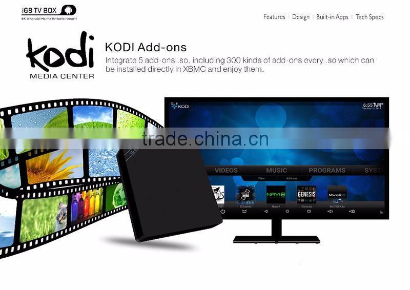 2016 New Cheapest RK3368 64Bit Octa Core 2GB RAM 16GB ROM OTT TV Box Android 5.1 OEM I68