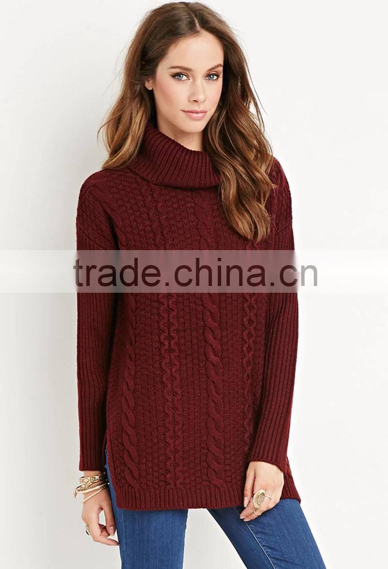 2016 New fashion design winter knitted wool cashmere woman sweater