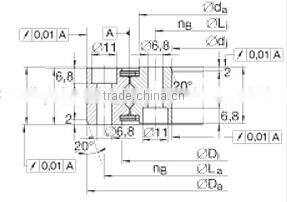 High percison XSU080258 Crossed roller bearing|180x255x25.4mm|P4P5