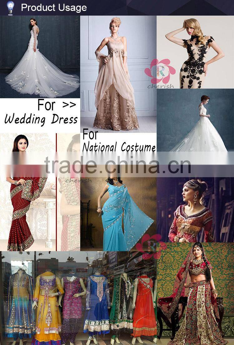 Fashion guipure lace fabric bridal sequins french net for wedding decorations