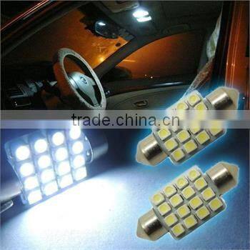 2x White 16-SMD 1.50" 36mm 6418 C5W LED Bulbs For Car License Plate Light OYXL