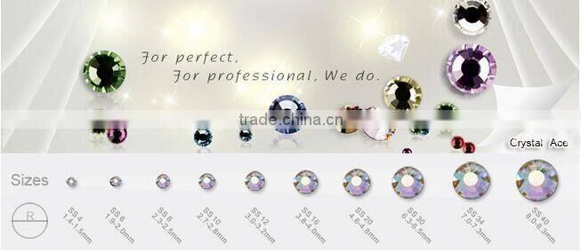 Glass crystal resin non hot fix diamond black bag packing in China wholesale market