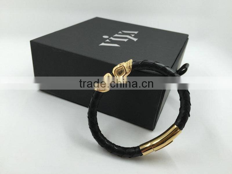 2016 HOT SALE Customized Black Jewelry Box Luxury Gift Box set with PU Pounch bag