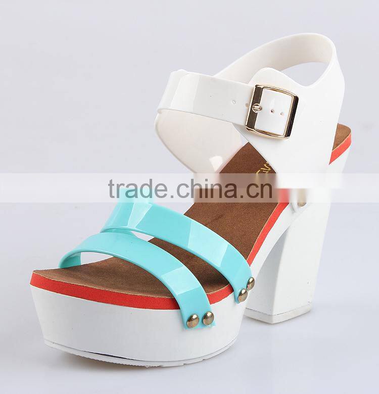 2015 transparent high heels jelly shoes brazil melissa fashion pvc lady shoes sweet party woman sandals