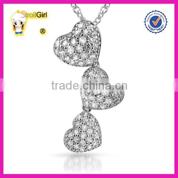 Top silver seahorse metal pendant necklace jewelry with CZ stone